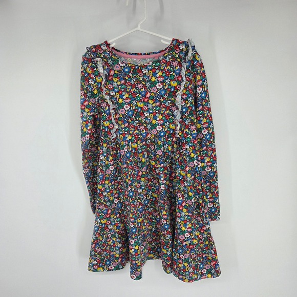 Mini Boden Other - Mini Boden Girls Floral Ruffle Jersey Dress Long Sleeve Multi Color 9-10Y 140cm